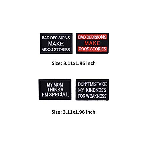 U-Sky Iron on Patches for Clothing, Pack of 20pcs Assorted Tactical Morale Letter Patches for Clothing Jeans Backpacks (Design-4)
