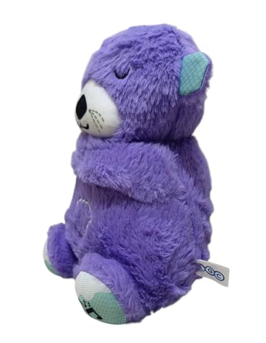 Image of AGC Breathing Teddy Bear with Music for Baby Sensory Sleep Lights Rhythmic Soft Toy, Lights and Breathing Motion, Teddy Bear with Lights | Best Gift for Kids (Purple Teddy)
