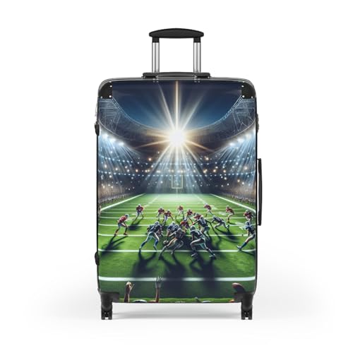 Football Suitcase, Custom Spinner Luggage for Football Lovers, Travel Bag for Sports Fans, Personalized Rolling Suitcase,