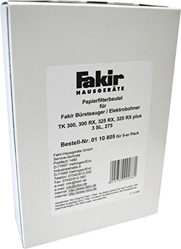 Fakir 0110805 Pack de 5 filtres en papier pour cireuse 3 SL (Import Allemagne)