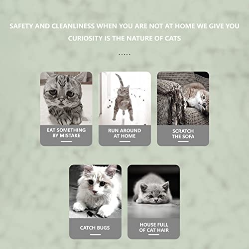 HGML Gaiola de gato, caixa de 4 níveis, cercado de metal espaçoso para animais de estimação, para po