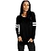 Lisingtool Women's Casual Loose Blouse Long Sleeve T-shirt (XL, Black)