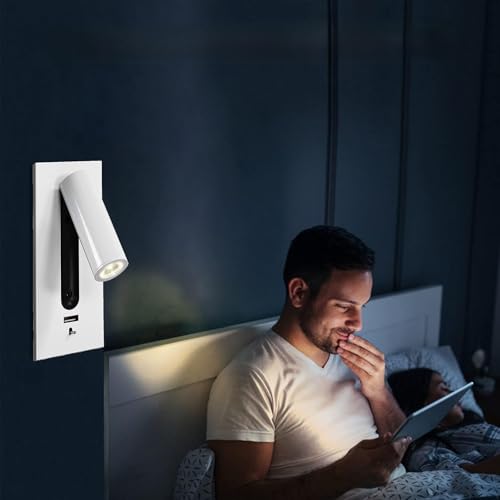 Projecteur mural LED orientable 350° pour lecture au lit dans la chambre