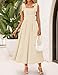 ZESICA Women's Summer Spaghetti Strap Maxi Dress 2026 Tie Shoulder Square Neck Flowy Wedding Guest Party Beach Long Dresses,Apricot,Medium