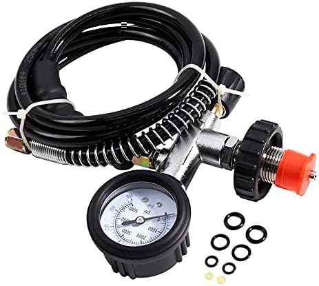 TUXING 5000Psi Scuba Diving Pcp Compressor,Filling Sevice High Pressure Filling Station, with 7/16-20UNF/M16*1.5 End Compressor Filling Valve with Hose (7/16-20UNF)
