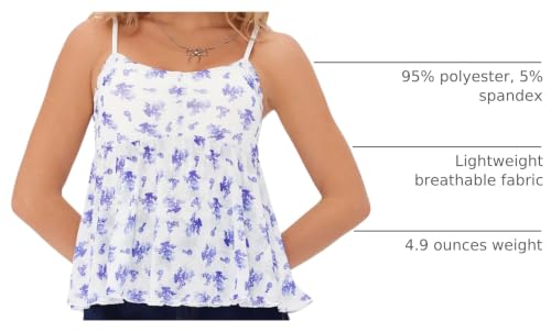 Image of CIDER Womens Floral Print Tank Top Casual Sleeveless Summer Top