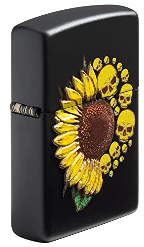 Encendedor Zippo diseño girasol negro mate miniatura 2