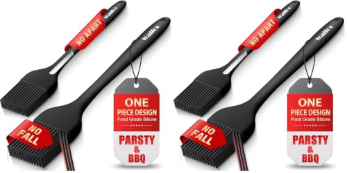Image of Walfos 600F Heat Resistant Silicone Basting Brushes BPA Free Pastry Brush, Spread Oil Butter Sauce for BBQ Grill Baking Kitchen Cooking, Dishwasher Safe (2 SIZE) (Pack of 2)