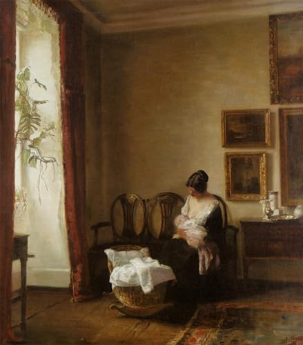 Cuadro para salón elegante: pintura de Carl Vilhelm Holsoe en lienzo de 60x90cm