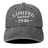 80th Birthday Gifts for Men Women, Happy 80th Birthday Decorations Man Woman, 80 Year Old Man Gift Ideas, Vintage 1946 Baseball Caps Adjustable, Washed Cotton Hats for Husband Dad Mom Grandpa Grandma