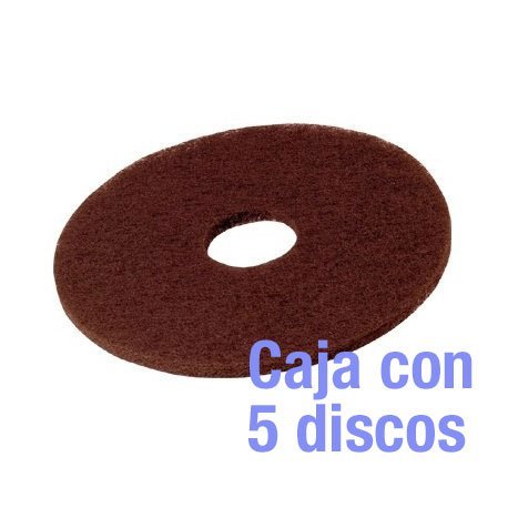 Disco de limpieza decapante marrón. Abrasividad media. Especial para decapar en seco suelos protegidos con químico. Resultados profesionales