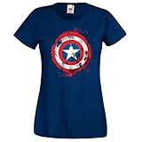 Manufactured in berlin TRVPPY Damen T-Shirt Modell Captain America Brushed Farbe Navy Größe XL