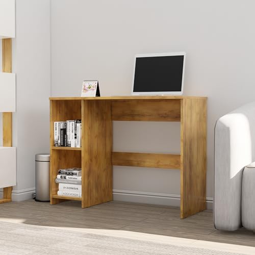 Image of Bniture Wooden Study Table for Home | Engineered Wood Study Table with 2 Storage Shelf | Multi Purpose Computer Desk for Writing & Study | Laptop Table for Study Room | Giant Wood