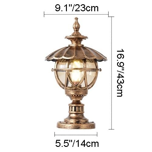 Lanterne de rue bronze avec globe en verre clair pour éclairage extérieur - 7