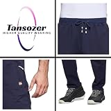 Tansozer Męskie spodnie sportowe bawełniane z kieszeniami na zamek błyskawiczny Niebieski L