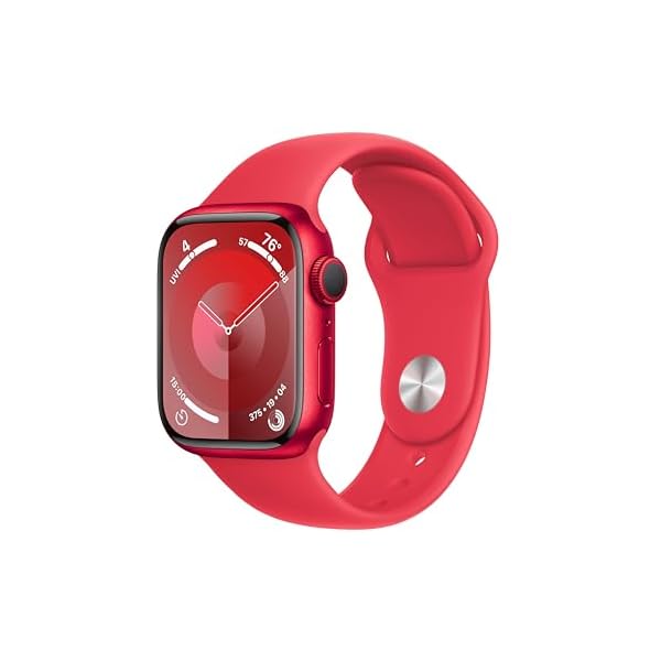Apple Watch Series 9 [GPS 41mm] Smartwatch with (Product) RED Aluminum Case with (Product) RED Sport Band M/L. Fitness Tracker, Blood Oxygen & ECG Apps, Always-On Retina Display