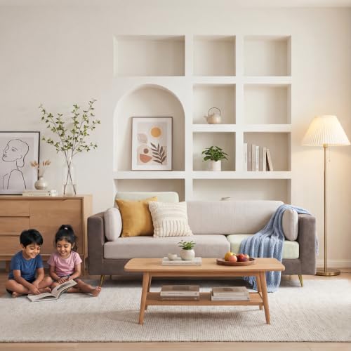 Image of Nuvola Premium Latex Fabric Sofa | 3, 4 & 5 Seater Options | 2 & 3-Toned Variants | Ultra-Soft Deep Seating Comfort | Modern Living Room Sofa | 3-Year Warranty