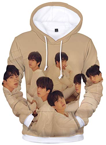HAOSHENG Mujer Sudadera con Capucha Love Yourself 3D Impreso para Hip Hop Casual Cool Pullover Streetwear(M) Cover