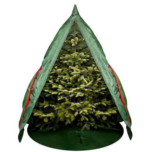 TreeButler Pro – Weihnachtsbaum Sack für nadelfreien Transport & saubere Entsorgung | Robustes Oxford-Material | Für echte & künstliche Bäume bis 2,2 m | Wiederverwendbare Weihnachtsbaum Hülle