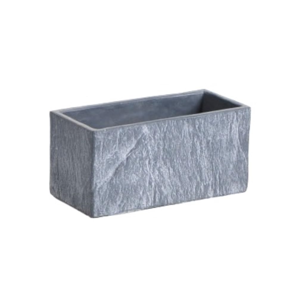 GELASIGE Flower Pots Rectangular Strip Breathable Green Radish Fleshy Butterfly Orchid Asparagus Fern Cement Flower Pot Outdoor Flower Pots(A)