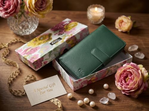 Image of Big Fat RFID Blocking Leather Organizer Checkbook Wallets For Women - Clutch