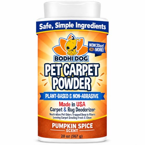 Bodhi Dog Natural Carpet Deodorizer Powder - Dry Pet Smell Eliminator & Urine Odor Remover - Loosens Fur & Dirt - Plant-Based Room Freshener for Vacuuming Home - Pumpkin Spice (Pack of 1)
