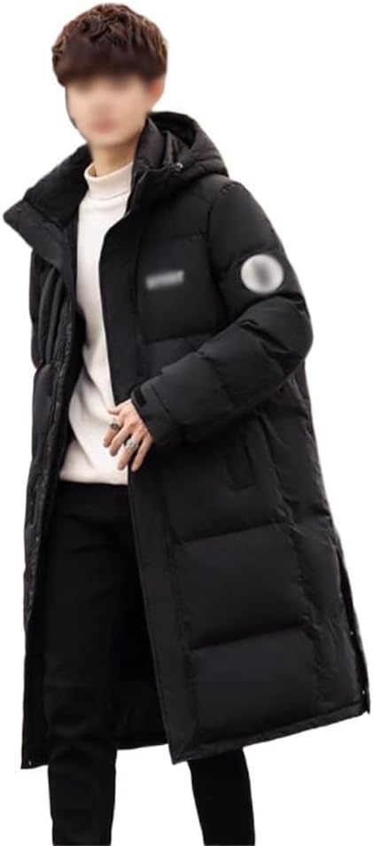 Hooded Coat Down Jacket Male Long Over The Knee Winter Fashion Thick And Warm Leisure