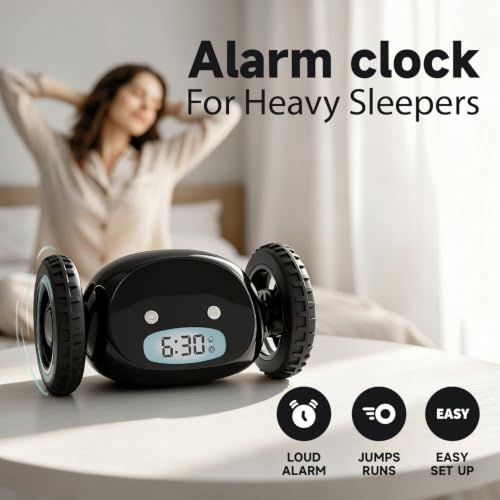CLOCKY Runaway Digital Loud Rolling Alarm Clock for Heavy Sleeper Adults - image 2