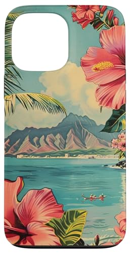 iPhone 13 Pro Max Tropical Kauai Hawaii Flowers Mountain View Art Case