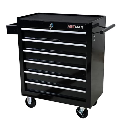 nifoti 6 Drawers Tool Cart on Wheels,Multifunctional Rolling Tool Chest Tool Storage,Drawers Rolling Tool Trolley Organizer Tool Case for Garage,Warehouse,Workshop,Repair Shop