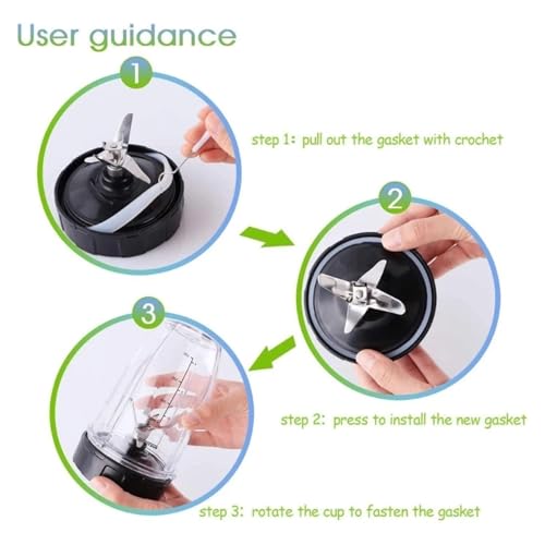Cabezal de licuadora compatible con Ninja de acero inoxidable para triturar 6