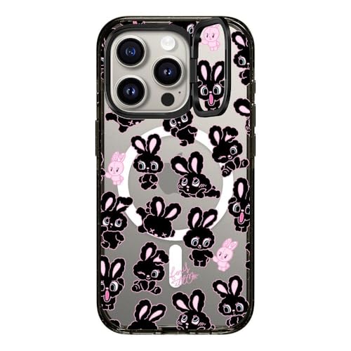 CASETiFY �C���p�N�g�����O�X�^���h MagSafe�Ή� iPhone 15 Pro �P�[�X [MIL�K�i���� (3x MIL-STD-810G) / 2m����̗����������N���A / MagSafe �ɑΉ�] - Black Bunnies - �u��