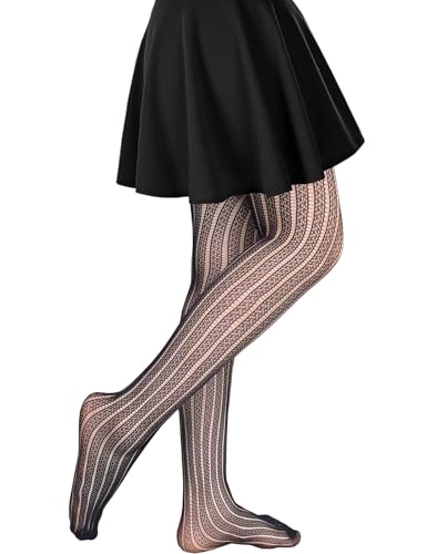 Image of VINICUNCA Women's Fishnet Stockings Lace Patterned Tights High Waist Pantyhose