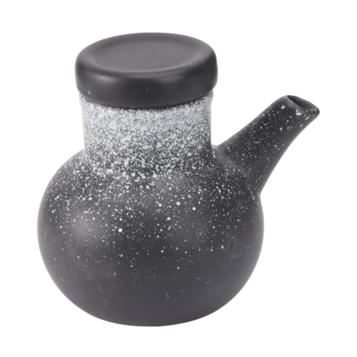 OKUMEYR 1Pc Ceramic Condiment Pot for Kitchen Soy Sauce Storage Bottle Stylish Seasoning Container Unique Design for Organized Cooking Practical Kitchen Accessory