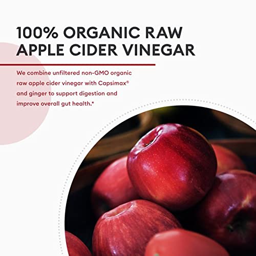 Organic Apple Cider Vinegar Capsules - Weight Loss Support (W/ Patented Capsimax ), Weight Management For Women & Men, Promotes Appetite Management, Metabolism Support, 60 Apple Cider Vinegar Pills #TOP1