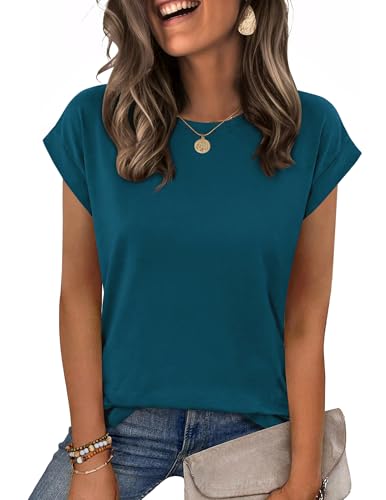 Image of Zeagoo Womens Tops Summer Casual Cap Sleeve Tshirts Shirts Business Dressy Spring Fashion Outfits Trendy Clothes