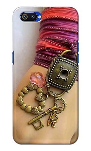 Image of Girl Hand with Keychain Hard Back Case Cover for Realme C2 / Oppo A1K, RMX1941, CPH1923 Back Cover -(J5) VNS2228