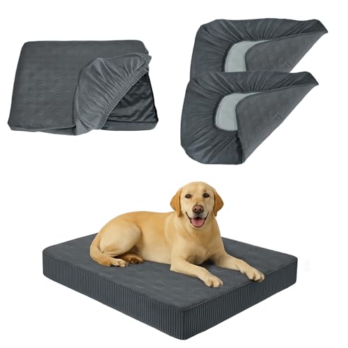 TOPHMDECOR Dog Bed Cover Waterproof, Non-Slip Rectangular Pet Bed Protector