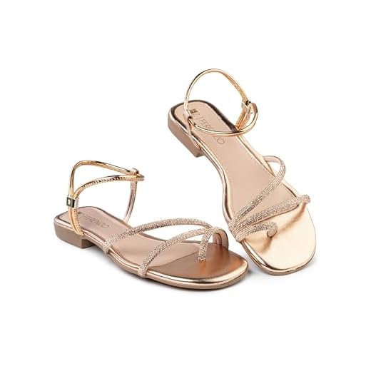 Sandália Feminina Rasteira Casual Flat com Tiras Brilhantes, Dourado, Ouro, Bronze, Preto, Rasteirinha Macia, Leve e Confortável (700-Bronze-34)