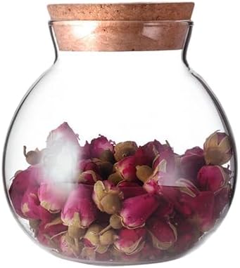 1Pcs 500ml/17oz Clear Glass Bottles with Cork Stopper -Empty Refi...