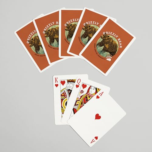 Lantern Press Grizzly Bear naipes póker 52 cartas miniatura 7