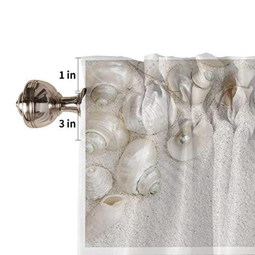 Rod Pocket Valance Window Curtain For Small Kitchen Windows Room Darkening Privacy Protection Valance Bedroom Blackout Valance Tier Nautical Sea World Starfish Shell 1 Panel, 54 X 18 Inch #TOP4
