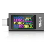 YEREADW USB C Tester Meter with Display, 3.3-50V 0-12A USB Current Meter Type C Multimeter, USB Cable Tester PD Voltmeter Power Meter Capacity Voltage Tester Power Capacity Detector