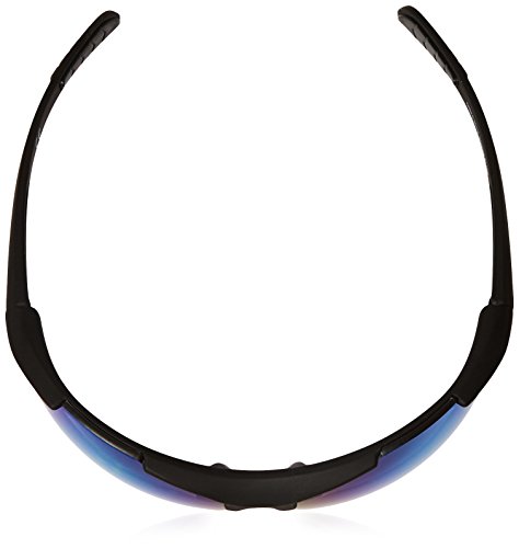 Foster Grant Men's Scrimmage Wrap Sunglasses, Black/Smoke with blue revo, 210.6 mm4