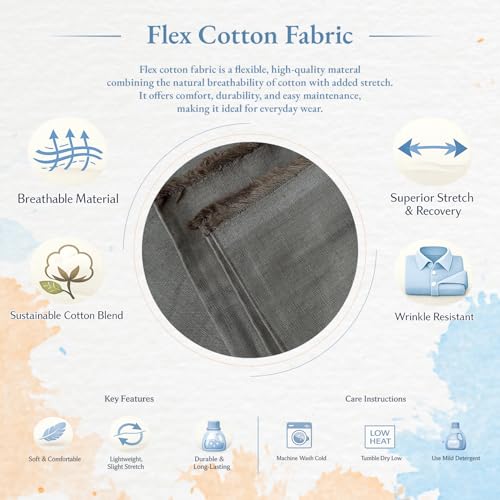Image of Premium Cotton Flex Fabric for Sewing & Dressmaking | Soft, Breathable, Durable Material | Ideal for Kurtis, Shirts, Dresses, Home Decor & Crafts (Grey, 3.5 Meters)