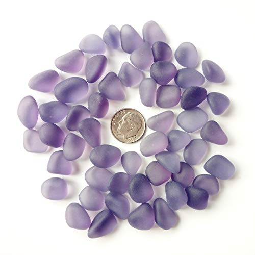 30粒 ビーチグラス, 海のグラス, シーグラス,sea glass(大きなサイズ, 12-16mm 長さ)手作りジュエリー素材 (紫色) - Lilyhandmade - 商品画像