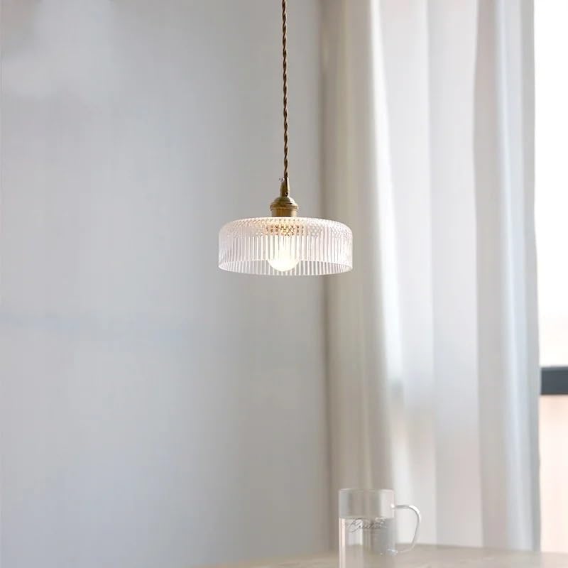 Luminaire suspendu LED salon moderne et suspension design en verre transparent