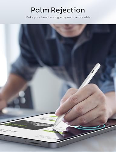 قلم ايباد الجيل التاسع والعاشر، قلم ستايلس سريع الشحن لمدة 10 دقائق لقلم ابل 1/2 6/7/8/9/10، برو 11 انش و12.9 انش، اير 3/4/5، ميني 5/6 مع خاصية رفض راحة اليد، حساسية للامالة