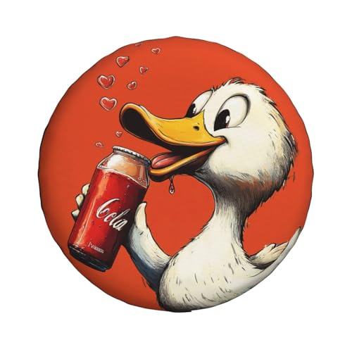 Image of Cute Duck Spare Tire Cover Universal Wheel Tire Cover Funny Cartoon Duck Tire Protectors for Travel Trailer Rv SUV Truck Camper and Many Vehicle 16 Inch