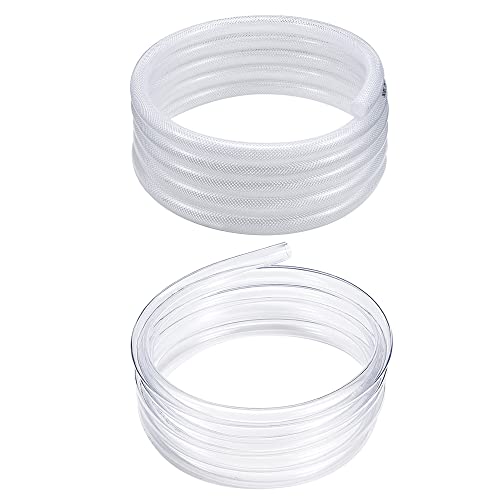 Davco Clear Braided Plastic Vinyl Tubing, Clear Vinyl Tubing, Low Pressure Flexible Pvc Tubing, Heavy Duty Uv Chemical Resistant Lightweight Plastic Vinyl Hose, Bpa Free And Non Toxic #TOP6